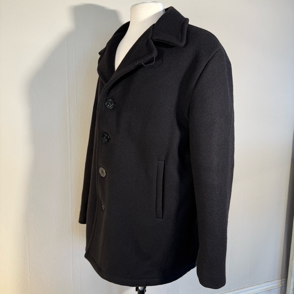 Schott NYC Black Wool Peacoat – Made in Canada - Picture 7 of 16